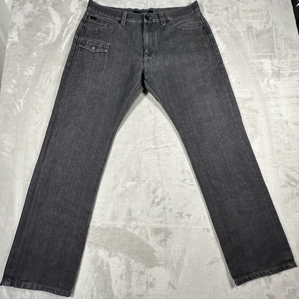 Sean John Marcus Straight Fit Black Denim Jeans Mens Size 38x32 Baggy Pants Y2K